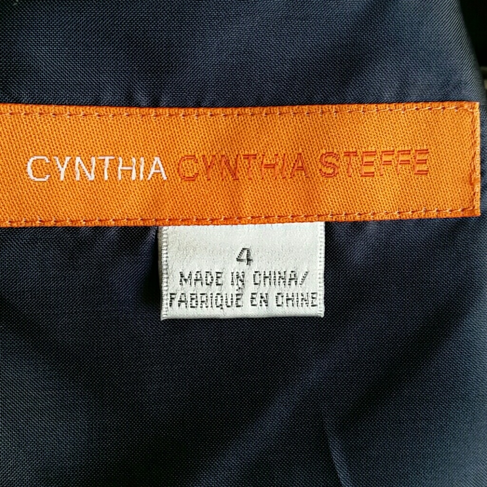 Cynthia Steffe Floral Gray Blue White Silk Dress Cap Sleeves Size 4 - Picture 7 of 9